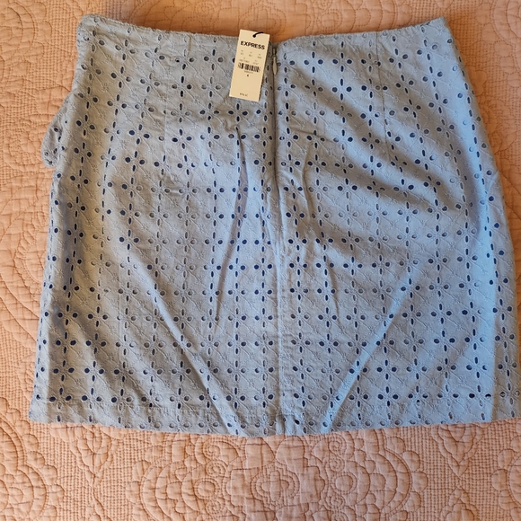 Square neck tank + mini skirt knit eyelet matching set - Picture 6 of 7